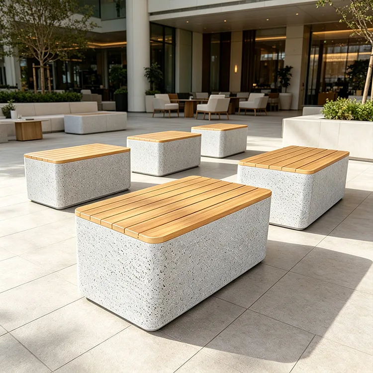 FRP Terrazzo Cube Bench ການຄ້າ