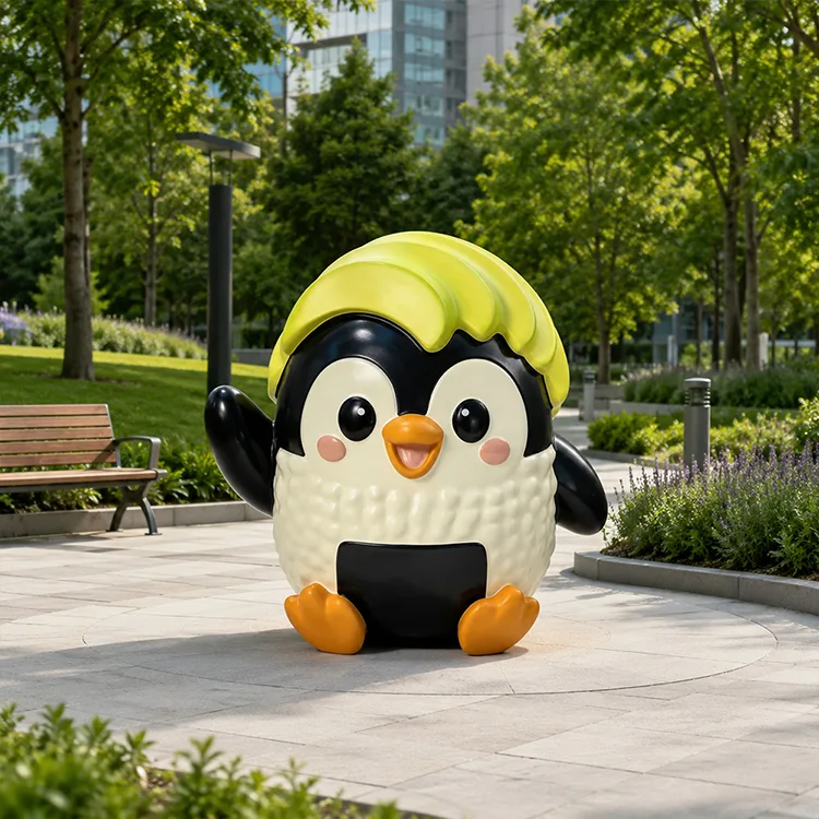 ງາມ FRP Penguin Sculpture