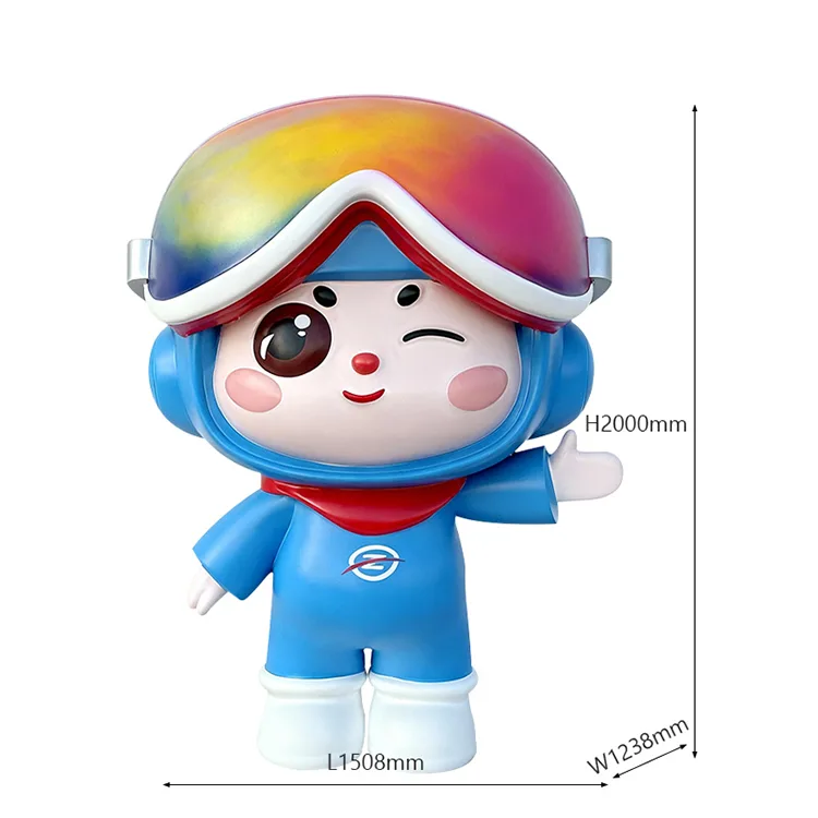 Rainbow Fiberglass Mascot Sculpture