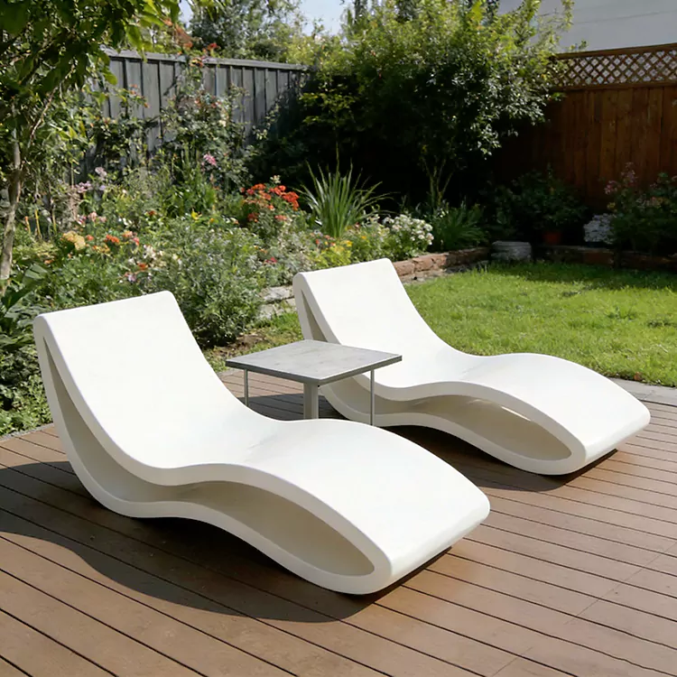 ກັນນ້ຳ Fiberglass Poolside UV Resistance Outdoor Lounger